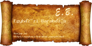 Egyházi Barabás névjegykártya